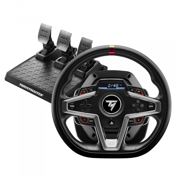 THRUSTMASTER T248P, Volante de Carreras y Pedales Magnéticos, HYBRID DRIVE, Levas de Cambio Magnéticas, Dynamic Force Feedback, Pantalla con Información de Carreras (Compatible con PS5, PS4, PC)