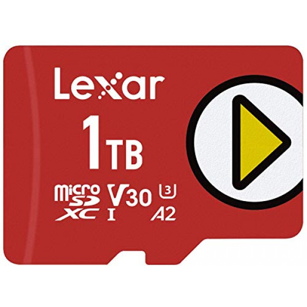 Tarjeta de memoria Lexar PLAY microSDXC de 1 TB, UHS-I, C10, U3, V30, A2, vídeo Full-HD y 4K, hasta 160/100 MB/s, almacenamiento ampliado para Nintendo-Switch, dispositivos de juegos, teléfonos inteligentes, tabletas (LMSPLAY001T -BNNNU)