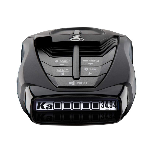 Detector de radar láser Cobra RAD 480i: detección de largo alcance, Bluetooth, aplicación Drive Smarter®, detección delantera y trasera LaserEye, procesamiento de señal digital, negro