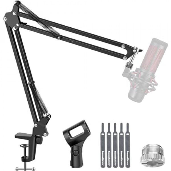 InnoGear Soporte para micrófono con brazo articulado para Blue Yeti HyperX QuadCast SoloCast Snowball Fifine Shure SM7B y otros micrófonos, mediano