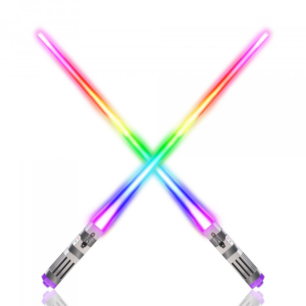 PALILLOS DE SABLE DE LUZ QUE SE ILUMINAN STAR WARS Palillos de sable de luz brillante LED Sables de iluminación de sushi reutilizables - 8 MODOS DE COLOR 1 par