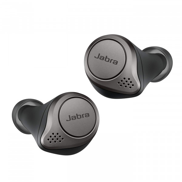 Auriculares Jabra Elite 75t – Audífonos inalámbricos verdaderos con estuche de carga, negro titanio – Auriculares Bluetooth con cancelación activa de ruido con un ajuste cómodo y seguro, batería de larga duración, excelente sonido