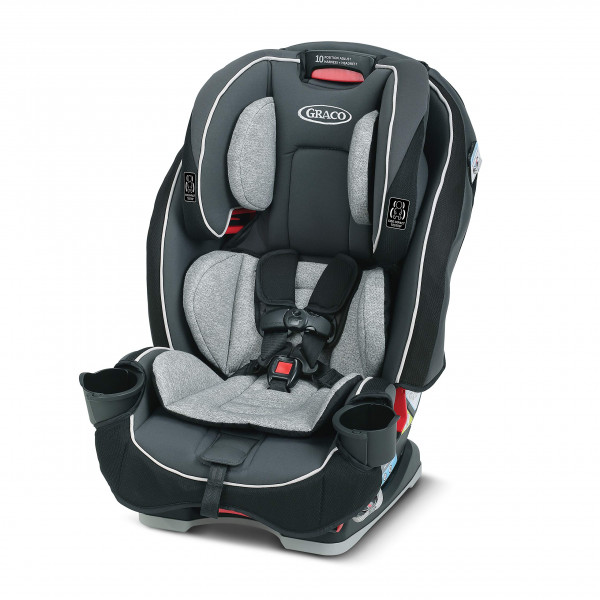 Graco SlimFit Asiento convertible para automóvil 3 en 1, diseño que ahorra mucho espacio, Darcie, adecuado para mirar hacia atrás y hacia adelante, asiento elevador con respaldo alto y reposacabezas de 10 posiciones