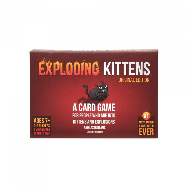 Exploding Kittens Edición original - Juegos divertidos para la noche de juegos en familia - Divertidos juegos de cartas para edades de 7 años en adelante - 56 cartas