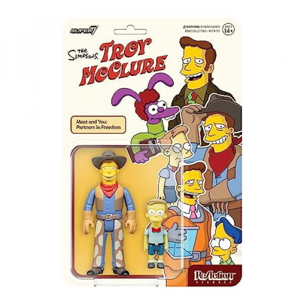 Super7 Los Simpson Troy McClure (Meat and You: Partners in Freedom) - Figura de acción de Los Simpson de 3,75 pulgadas, coleccionables clásicos de programas de televisión y juguetes retro