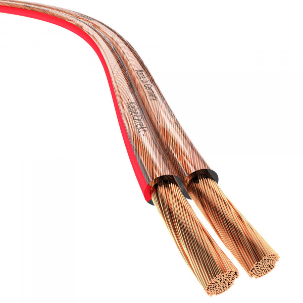KabelDirekt – Cable y cable de altavoz de audio estéreo de cobre puro – Fabricado en Alemania – Calibre 14 AWG – 100 pies – (para altavoces de alta fidelidad y sistemas de sonido envolvente, cobre puro, con marcas de polaridad)