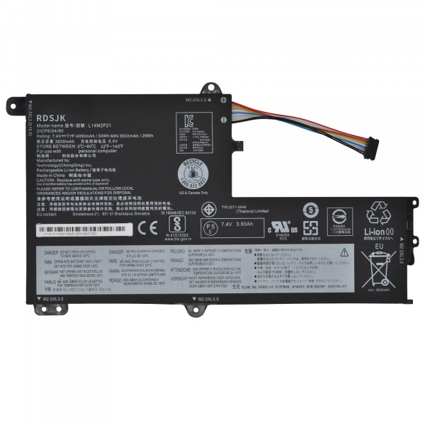 L14M2P21 L14L2P21 Batería para portátil Lenovo IdeaPad 330S 330S-14AST 330S-14IKB 330S-141KB 330S-15ARR 330S-15AST 330S-15IKB GTX1050 Series 5B10Q39203 5B10Q39204 5B10Q3920 6 5B10W67199 7,4V 30Wh