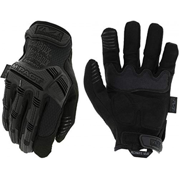 Mechanix Wear: Guantes tácticos M-Pact Covert con ajuste seguro, guantes de seguridad con capacidad para pantalla táctil para hombres, guantes de trabajo con protección contra impactos y absorción de vibraciones (negro, pequeño)
