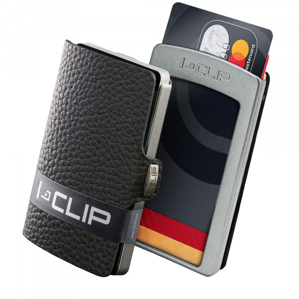 I-CLIP, Cartera de cuero de primera calidad para hombre, Clip para billetes intercambiable y versátil, Tarjetero seguro, Cartera compacta para hombre Minimalista, Diseño elegante y delgado, Cartera con clip para billetes perfecta para hombres - Negro