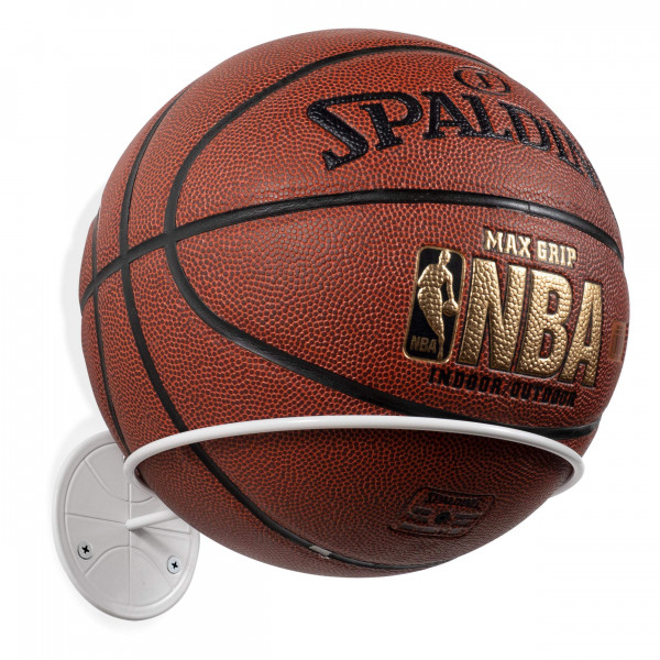 Wallniture Sporta - Soporte de pared para almacenamiento de pelotas, organización y estante de almacenamiento para baloncesto, fútbol, ​​balones de fútbol, ​​metal blanco