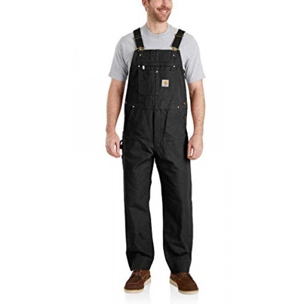 Carhartt Mono con peto de pato de ajuste relajado para hombre, negro, L30-W32
