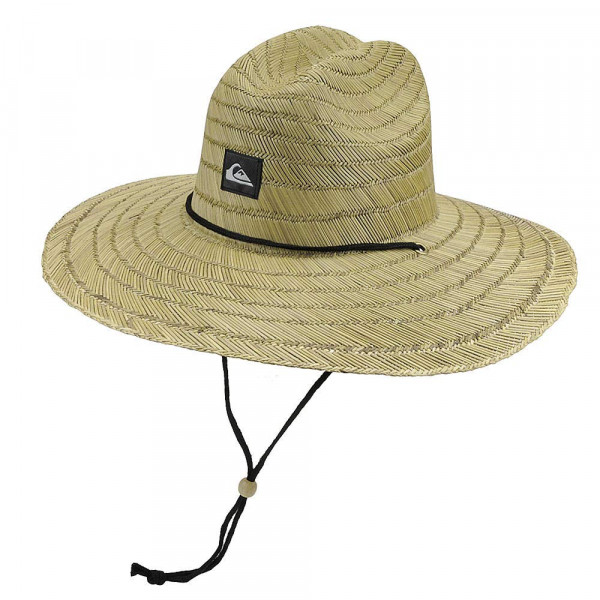 Quiksilver Pierside Straw Lifeguard Beach Sun Hat para Hombre, Natural/Negro, Grande-XL EE. UU.