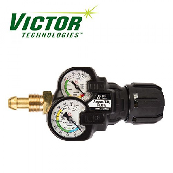 Regulador de argón de gas inerte Victor EDGE 2.0 Medidor de flujo, ESS32-80CFH-580, 0781-3641