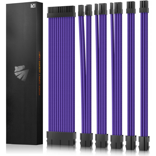 ASIAHORSE Cables de alimentación de extensión de cable de fuente de alimentación de 16 AWG, cable de extensión de manga mod de fuente de alimentación personalizado, ATX/EPS/PCI-E de 8 pines/PCI-E de 6 pines para cable de fuente de alimentación