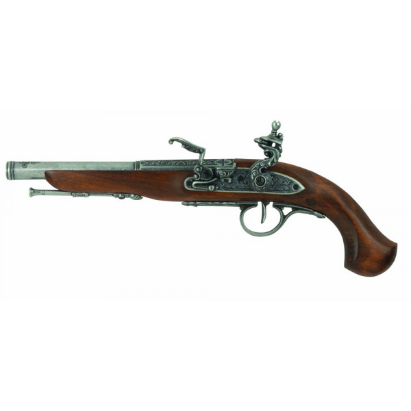 Denix Pistola de chispa inglesa para zurdos, gris