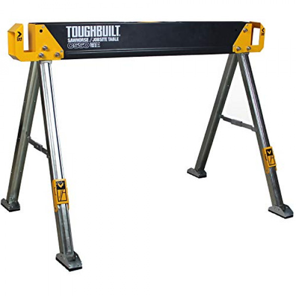 ToughBuilt - Mesa plegable para sierra/lugar de trabajo - Robusta, duradera, liviana, resistente, 100% acero de alta calidad, asa de fácil transporte de 41,5 pulgadas - (TB-C550)