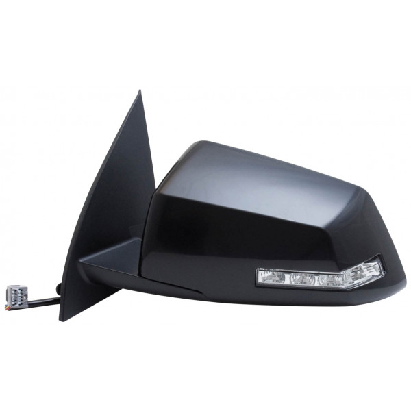 Fit System 62128G Espejo lateral del conductor para Chevy Traverse, GMC Acadia, Saturn Outlook, segundo diseño, negro texturizado y PTM, con señal de giro, plegable, potencia calentada