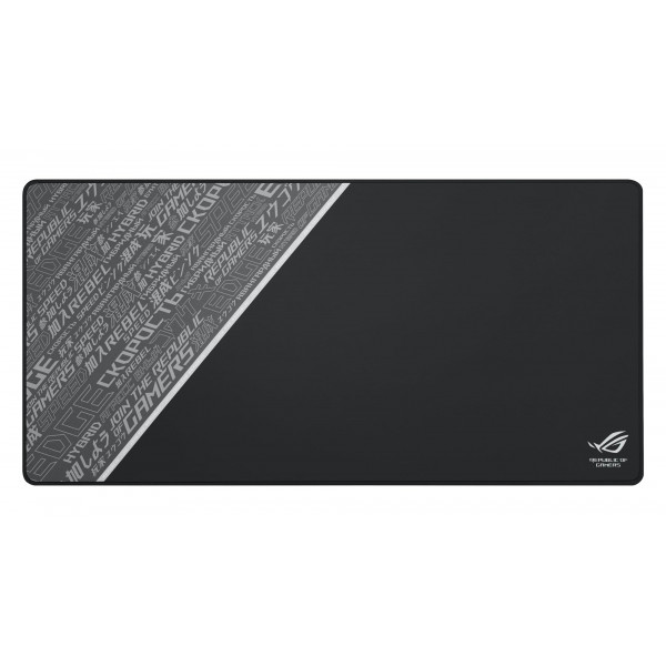 Alfombrilla de ratón ASUS ROG con funda negra | Alfombrilla de ratón extragrande con superficie para juegos | Seguimiento preciso de píxeles | Bordes cosidos antidesgaste y base de goma antideslizante (35,4 x 17,3 pulgadas)
