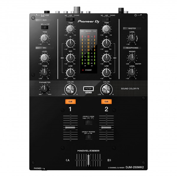 Pioneer DJ DJM-250MK2 Mezclador de DJ de 2 canales