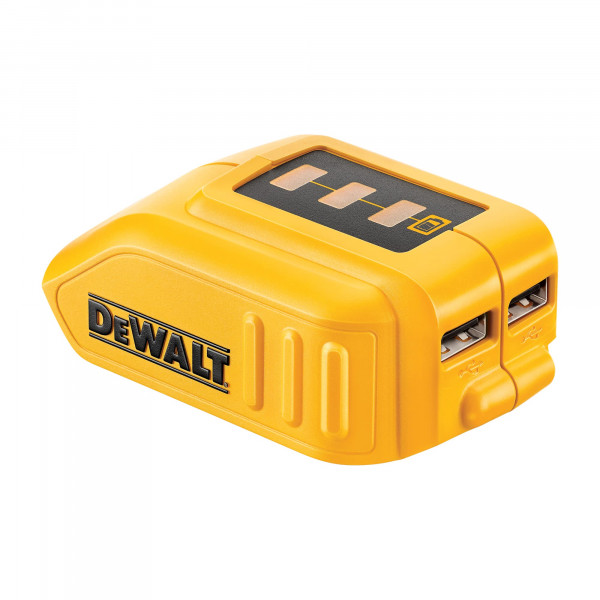 Cargador USB DEWALT 12V/20V MAX con 2 puertos e indicador de estado de carga (DCB090)