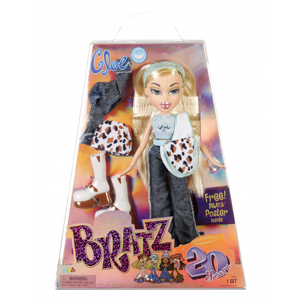 Muñeca Cloe Bratz edición aniversario 20 años - 2 trajes, accesorios y póster holográfico - Edades 7+
