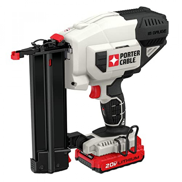 PORTER-CABLE Kit de clavadora Brad de calibre 18, 20 V MAX, con batería y cargador (PCC791LA)