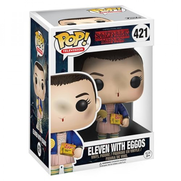 Funko POP Stranger Things Eleven con figura de vinilo Eggos, los estilos pueden variar, con/sin peluca rubia, multicolor, estándar, 13318