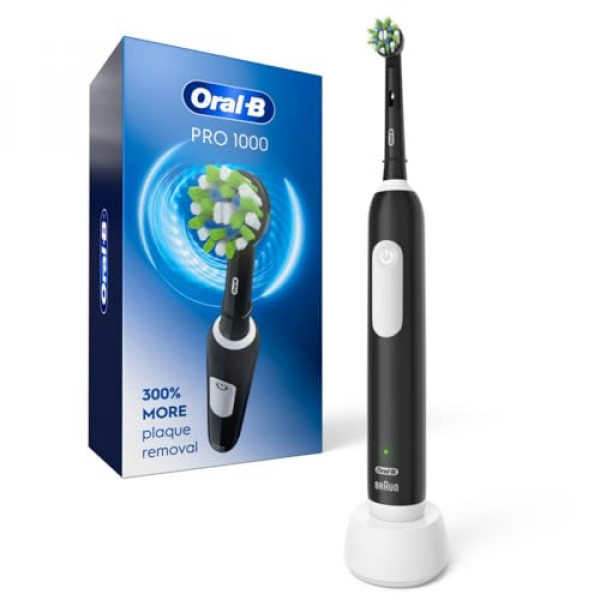 Oral-B Pro 1000 Cepillo de dientes eléctrico recargable, negro
