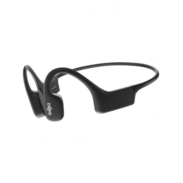 SHOKZ OpenSwim - Auriculares MP3 de Conducción Ósea Impermeables para Natación, Auriculares Inalámbricos de Oreja Abierta, Sin Bluetooth, con Clip Nasal y Tapón para los Oídos, Negro