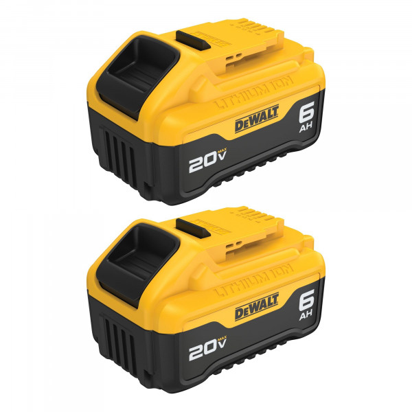 DEWALT Batería de iones de litio de 20 V MAX 6 Ah, paquete de 2 (DCB206-2)