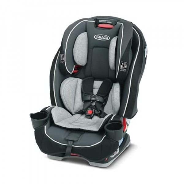 Graco SlimFit Asiento convertible para automóvil 3 en 1, diseño que ahorra mucho espacio, Darcie, adecuado para mirar hacia atrás y hacia adelante, asiento elevador con respaldo alto y reposacabezas de 10 posiciones