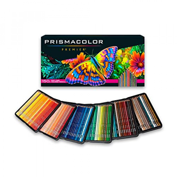 Lápices de colores Prismacolor Premier, núcleo suave, 150 unidades, resistentes a la luz, ultrasuaves, libros para colorear para adultos