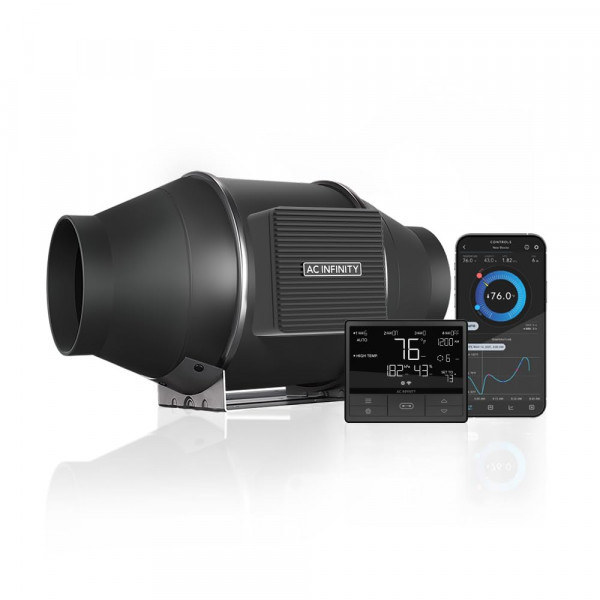 AC Infinity CLOUDLINE PRO T4, ventilador silencioso de conducto en línea de 4 pulgadas con controlador VPD de temperatura y humedad, control de aplicación integrado WiFi - Extractor de ventilación para calefacción, refrigeración, tiendas de cultivo, hidro