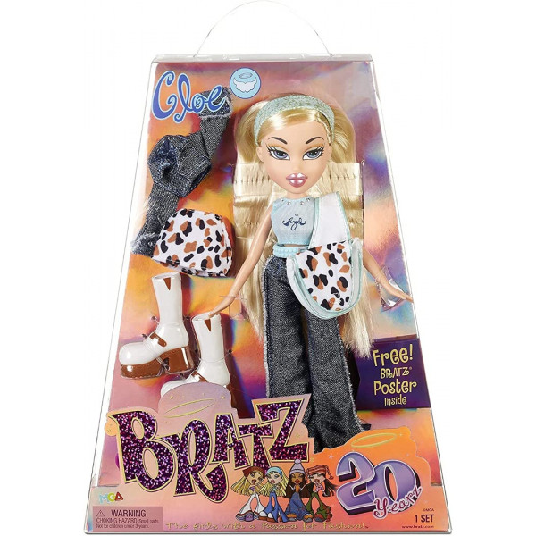 Muñeca Cloe Bratz edición aniversario 20 años - 2 conjuntos, accesorios y póster holográfico - A partir de 7 años