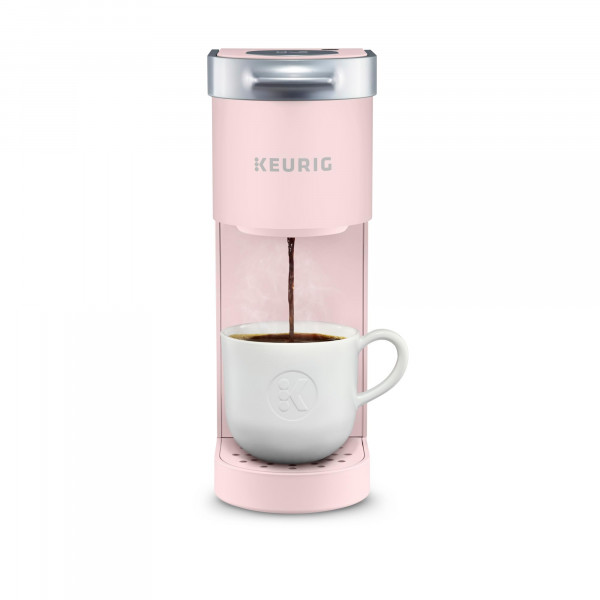 Keurig K-Mini Cafetera de cápsulas K-Cup de una sola porción, tamaño de preparación de 6 a 12 oz, con almacenamiento para cables, perfecta para espacios pequeños, Dusty Rose