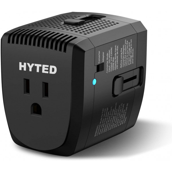 Adaptador convertidor de voltaje de 2000 W de EE. UU. a Europa, Reino Unido, Australia, Italia, España, Asia en más de 150 países - Convertidor reductor de 220 V a 110 V solo para secador de pelo, modo adaptador para teléfono celular portátil