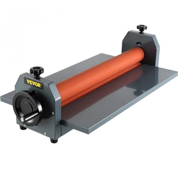 VEVOR Laminador manual en rollo en frío comercial profesional de 25 pulgadas, 1,18 pulgadas de espesor, máquina laminadora de rollo plegable, laminadora de montaje de película fotográfica de vinilo para usos de 25 pulgadas de ancho máximo de película