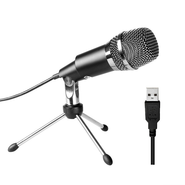 FIFINE Micrófono USB, Plug and Play Home Studio Micrófono de Condensador USB para Skype, Grabaciones para YouTube, Búsqueda por Voz de Google, Juegos, para Windows y Mac-K668