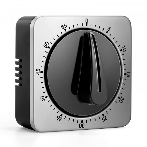 Temporizantes de la cocina para cocinar, reloj de temporizador de cocina de chef con alarma fuerte, temporizador de escritorio 100% mecánico, no se requieren baterías - respaldo magnético, exquisito cuerpo de acero inoxidable - Recordatorio de cuenta regr