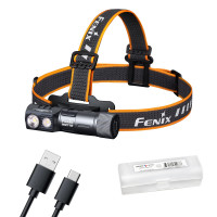 Fenix ​​HM71R Headlamp, 2700 Lumen súper brillante USB-C Recargable Luz de inundación Luz de lámina L de 90 grados de ángulo recto Grado industrial con organizador Lumentac