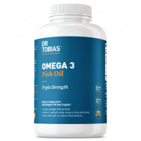 Dr. Tobias Omega 3 Fish Oil, 2000mg Triple Fuerza con 800 mg EPA 600mg DHA por porción, Aceite de pescado Omega 3 Suplementos para el corazón, el cerebro y el soporte inmune, 180 Softgels, 90 porciones