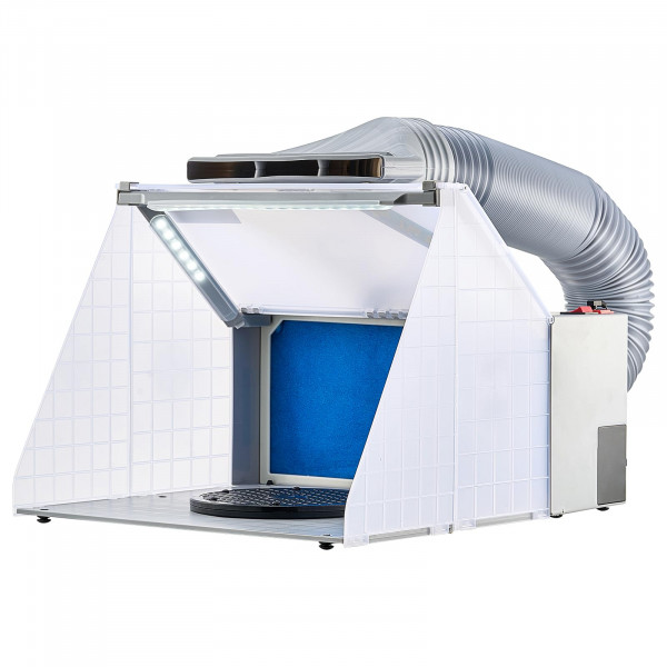 Cabina de pulverización de aerógrafo de Vevor, kit de cabina de pulverización de pintura de aerógrafo portátil con luces LED, ventilador de escape y manguera de extensión de escape, cabina de pintura de aerógrafo para modelos de pintura, artes, manualidad
