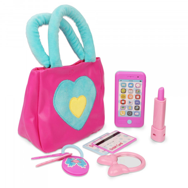 PlayKidz Princess My First Purse Set: 7 Piezas Jugar Play Play Purse and Accessories, Fingend Play Toy set con accesorios de chicas geniales, incluye teléfono y bolsa con tarjetas