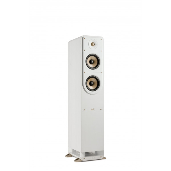 Polk Signature Elite ES50 Tower Altave-Certificado de audio de alta resolución, Dolby Atmos & DTS: X Compatible, 1 Tweeter & (2) Woofers de 5.25, tecnología de puerto de energía para graves sin esfuerzo, elegante blanca