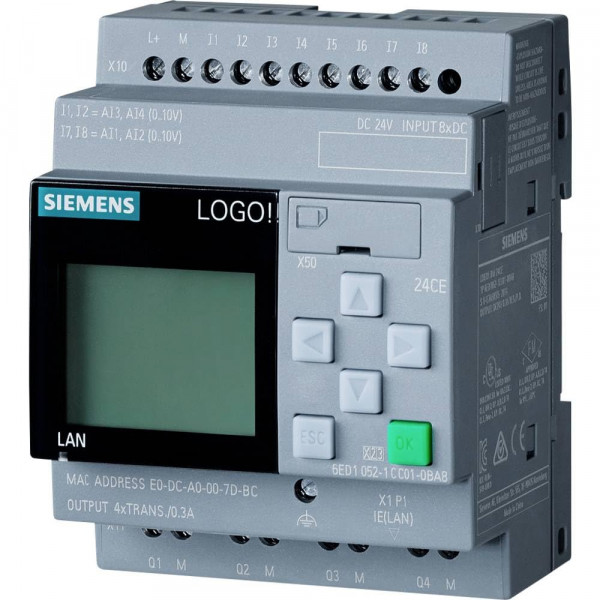6ED1052-1CC08-0BA1 | Módulo lógico Siemens, 8 DI (4 AI)/4 DQ, memoria 400 bloques, tarjeta microSD estándar para comodidad suave