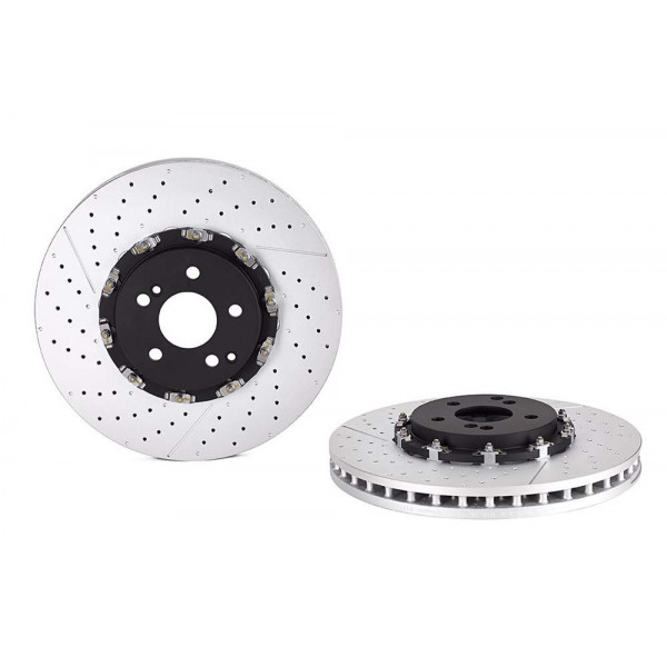 Brembo 09.9764.23 Flotante de dos piezas UV con recubrimiento UV perforado + Rotor del freno delantero ranurado Mercedes-Benz OE# A2194210212