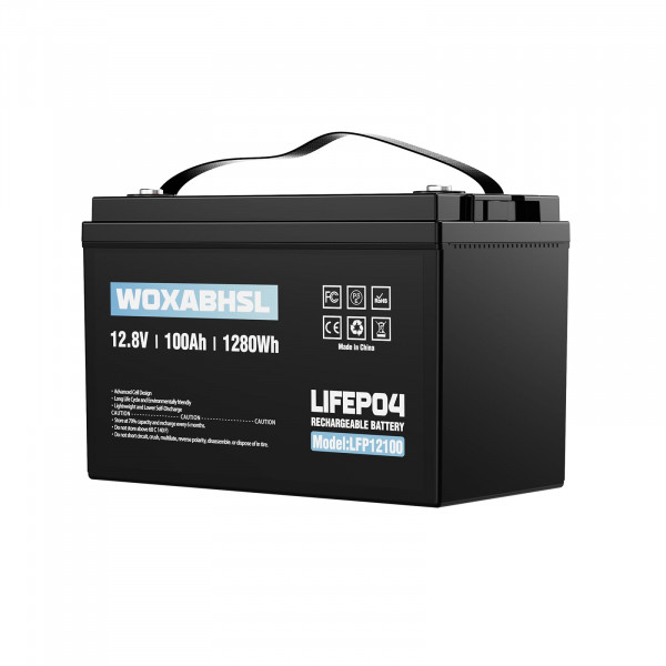 Batería de litio de 12V 100Ah Lifepo4, batería Lifepo4 recargable, hasta 15,000 ciclos profundos, Buit en 100A BMS, perfecto para motores de trolling, bote, marino, RV, solar