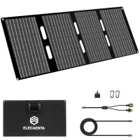 ELECAINTA 60W Panel solar portátil para la estación de energía, salida USB C & USB A y DC 18V, IP68 impermeable, cargador solar ETFE plegable, compatible con iPhone Samsung Camping senderismo al aire libre