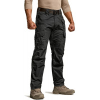 Pantalones tácticos para hombres CQR, pantalones de carga Ripstop resistentes al agua, pantalones de senderismo de trabajo EDC liviano, ropa al aire libre, bolsillo de bolsillo de duros duros, 42w x 30l