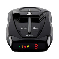 Detector de radar láser Cobra Rad 380: detección de largo alcance, detección delantera y trasera de Lasereye, filtrado IVT, software actualizable, sensibilidad ajustable, procesamiento de señal digital, negro